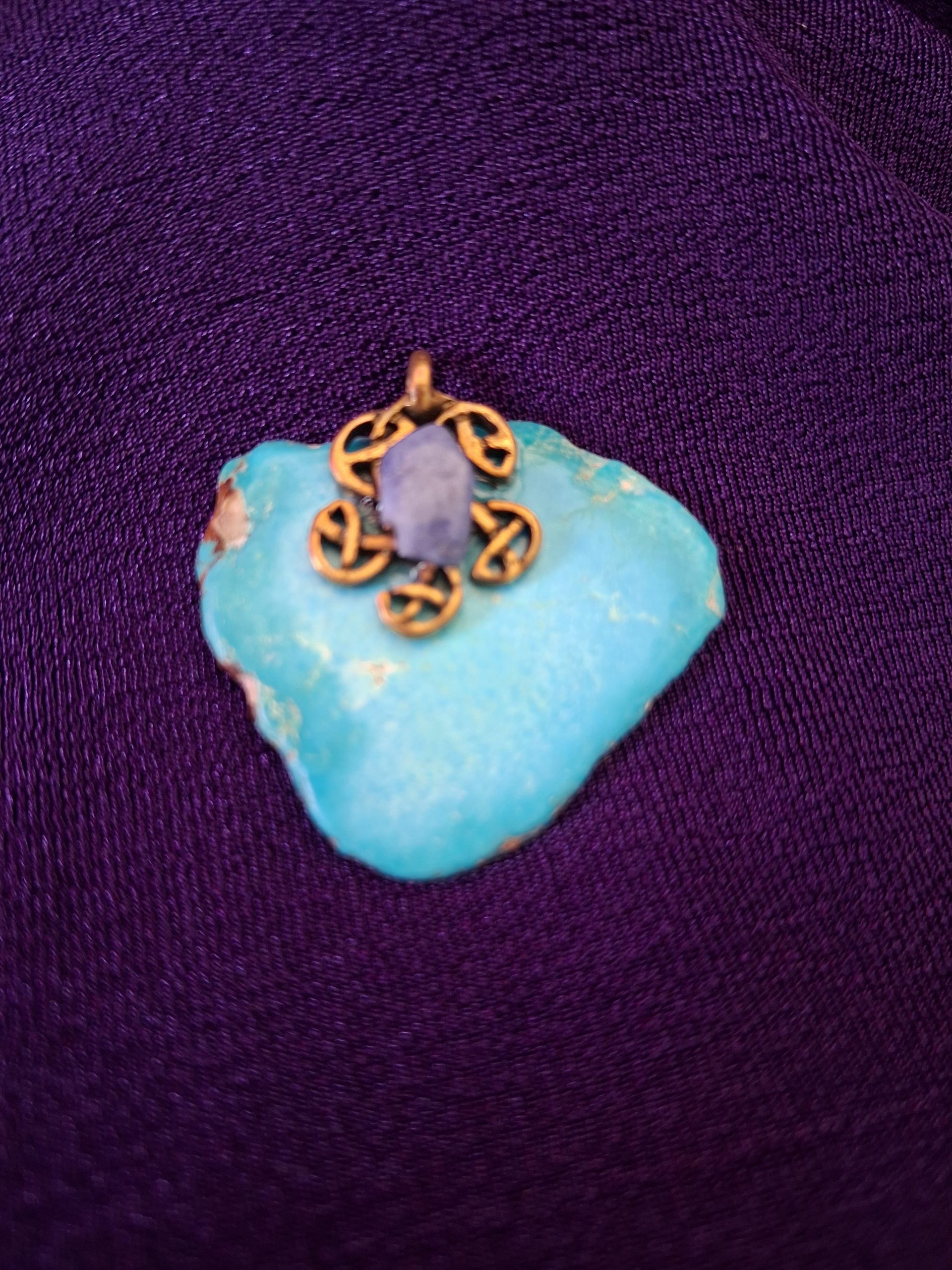 Raw turquoise, amethyst, quartz, and copper gathered from the Bisbee high desert